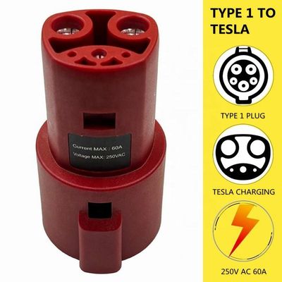 AC 10 KW Typ 1 zu Tesla EV Ladegerät Adapter SAE J1772 zu Tesla Schnellladeadapter 60A